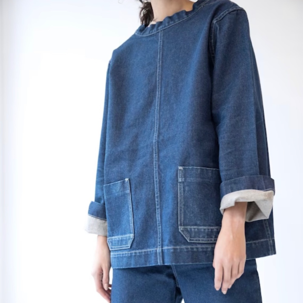 Caron Callahan Pierre smock top denim